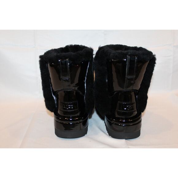 UGG CLASSIC CHILLAPEAK SHINE BLACK SPILL SEAM PLATFORM BOOTS - Picture 9 of 10
